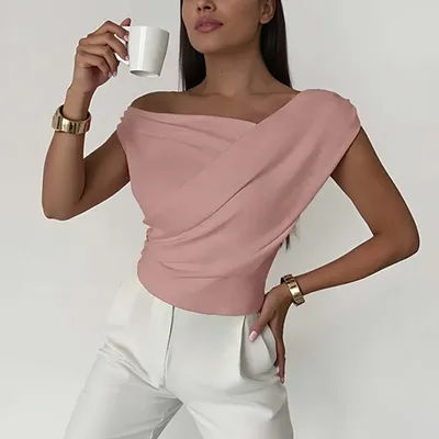 Chemisier élégant d'été pour femme, blanc et noir, mode simple, hauts de bureau, col bateau, sans manches, pour femmes