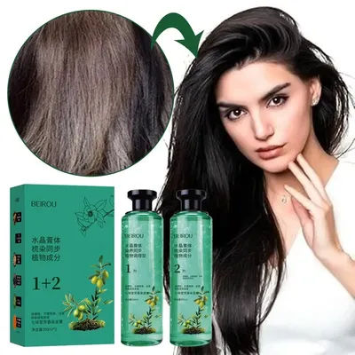 Plant Extract Hair Dye Set Gel Shampoo for Grey Hair Color, Natural Long-Lasting Botanical Essential Oil Hair Dye for Women &Men