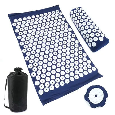 Tapis de massage et coussin d'acupression pour soulager la douleur et le stress, tapis à picots pour le dos et le corps, ensemble tapis et oreiller d'acupuncture