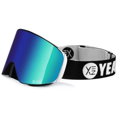 YEAZ APEX occhiali sci e snowboard magnetici, lenti specchiate verdi,