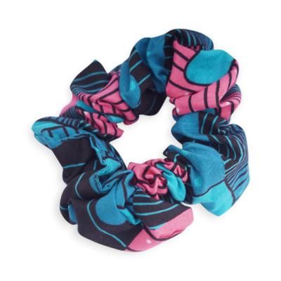 'Small-Sized Blue and Pink Patterned 100% Cotton Scrunchie'