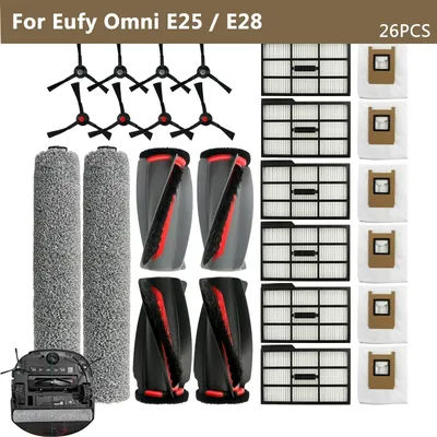 Compatible For Eufy Omni E25 / E28 Floor Sweeping Robot Vacuum Cleaner Main Brush Hepa Filter Dust Bag Roller Mop Accessories