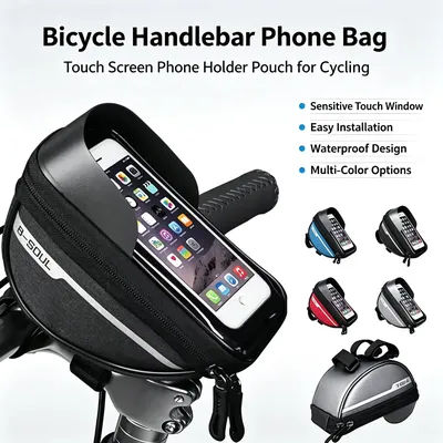 Waterproof Touchscreen Bike Top Tube Bag Reflective Bicycle Phone Holder Case Storage Pouch MTB Road Cycling Riding Accessory