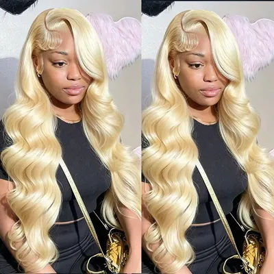 613 Honey Blonde Body Wave Brazilian Human Hair Wig 13x4 13x6 HD Lace Frontal Wigs Pre Plucked Baby Hair 40 42 Inches Long Lace Front Wigs For Women 613 Blonde Human Hair Wigs Water Wave Wig Brazilian