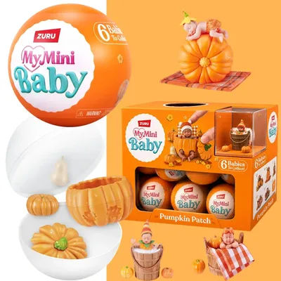 Zuru My Mini Baby Pumpkin Patch Mystery Capsule Collectible Miniature Figure Surprise Box Decoration Tiny Character Display