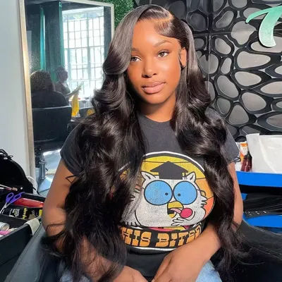Natural Color Wear And Go Glueless Body Wave Wig 7x6 HD Transparent Lace Pre‑Cut Lace Pre Plucked Baby Hair Flexible Restyle For Ladies Daily