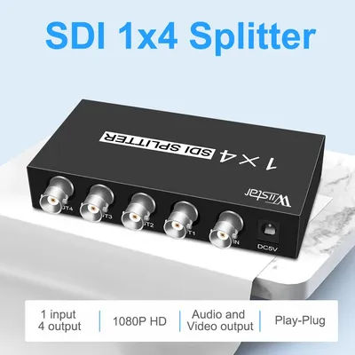 SDI – séparateur multimédia 1x4 de haute qualité, adaptateur d'extension SDI, prend en charge 1080P TV vidéo pour projecteur moniteur DVR