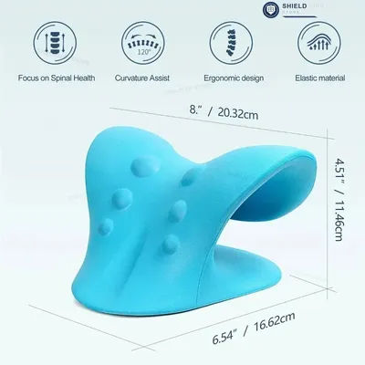 Oreiller en forme de C pour la relaxation du cou et des épaules, dispositif de traction cervicale pour soulager la douleur de l'articulation temporo-mandibulaire et aligner la colonne cervicale,
