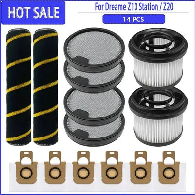 Roller Side Brush Filter Dust Bag For Dreame Z10 Station / Z20 Robot Vacuum Accessories Replacement
