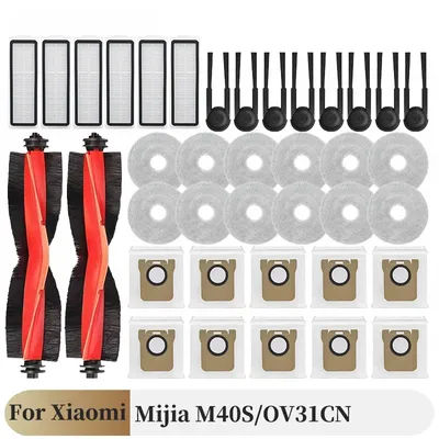 For Xiaomi Mijia M40S/OV31CN Robot Vacuum Spare Parts Main Side Brush Hepa Filter Mop Cloth Dust Bag Accessories