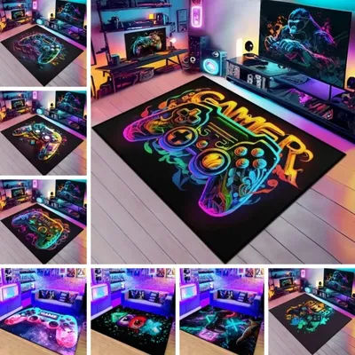 Game Carpet Boy Room Large Gaming DoorMat, Non-slip Carpet, Suitable for Living Room, Bedroom, Bathroom, Holiday Home Decoration