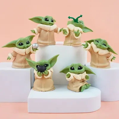 New 6pcs/set Baby Yoda Grogu Mandalorian Action Figure Toys 4-7cm Yoda Baby Action Toys Star Wars Figuras Hot Xmas Gifts