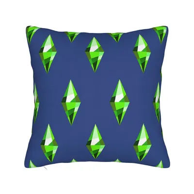 Sims 4 Plumbob Video Game Pillow Cover Retro Trendy Pillow Case For Couch Sofa Bedroom Print Pillowcases Birthday Present