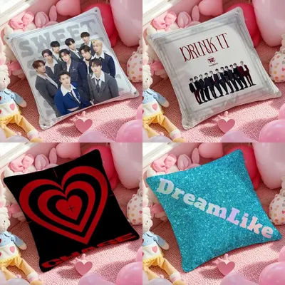 The Boyz Korea Idol Album Pillow Case Anti-dustmite Pillowcase Invisible Zipper Silky Short Plush Sofa Cushion Cover