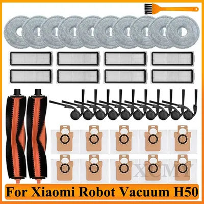 For Xiaomi Robot Vacuum H50/H50 Pro Vacuum Cleaner Replacement Accessories Main Side Brush HEPA Filter Mop Cloths Dust Bag Spare
