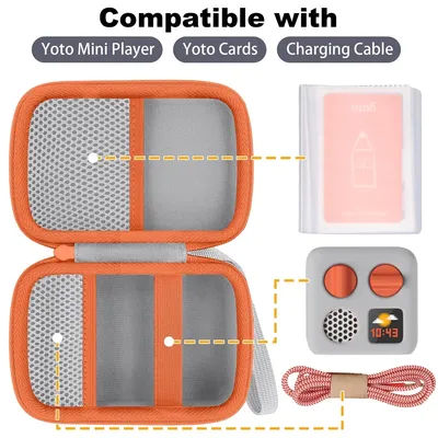 For Yoto Mini (2024 Edition) Player Portable Storage Bag Hard Carrying Case for YotoMini Speaker Yoto Mini Card Holder Shell