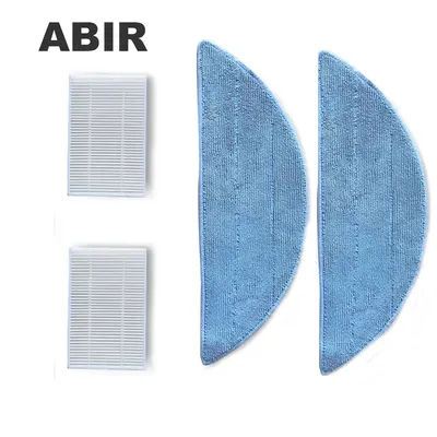 Original Spare Parts for Robot Vacuum Cleaner ABIRX5,X6,X8 ,Includes HEPA Filters 2pcs,Mop 2pcs