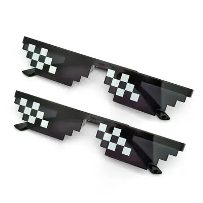 NEW Design Funny Mosaic Sunglasses Thug Life Sun Glasses Pixel Black Retro Gamer Robot Sunglasses Birthday Party Cosplay Favors