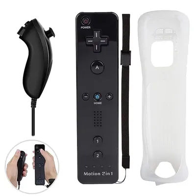 2 In 1 Wireless Remote Controller For Nintendo Wii/ Wii U Motion Plus Bluetooth Gamepad Controle With Silicone Case Game Console