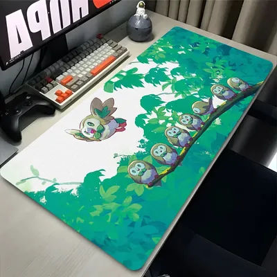 Tapis de souris Gamer Anime P-Pokemon Rowlet, tapis de bureau pour ordinateur portable, bureau, PC, tapis de souris XXL, grand accessoire de jeu, tapis de clavier.