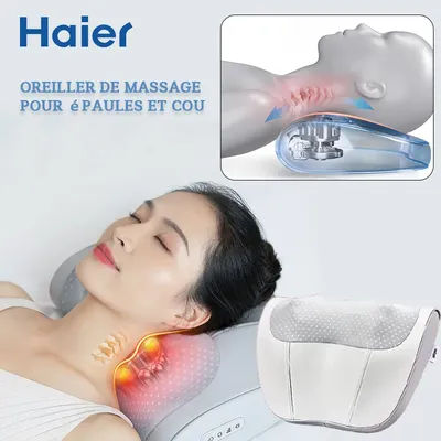 Haier Oreiller de Massage Cervical du Cou Machine de Massage des Muscles du Dos Appareil de Massage Électrique Stéréo 3D Outil de Relaxation