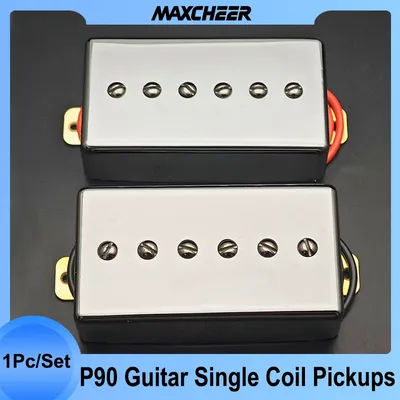 Micros de guitare électrique de Style P90, micro à bobine unique N-50/B-52 noir/or/Chrome, 6 vis réglables, taille Humbucker