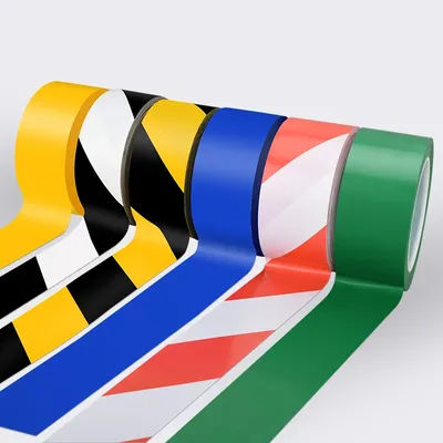 Ruban d'avertissement en PVC noir et jaune, haute viscosité, étanche, pour atelier, entrepôt, positionnement, rouge, blanc, jaune, bleu, vert