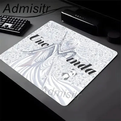 Tapis de souris rétro anglais noir et blanc pour filles, XL, en caoutchouc naturel, antidérapant, tapis de bureau de petite taille