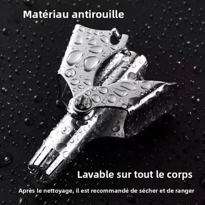1 pièce Tondeuse manuelle portable lavable pour poils du nez et des oreilles, étanche, en acier inoxydable, pour hommes et femmes