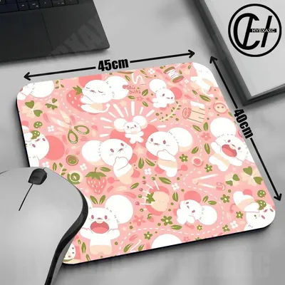 Tapis de souris de la série Cartoon Maushold, plusieurs tailles, grand tapis de table carré pour ordinateur, bureau, jeux, tapis antidérapant en caoutchouc avec motif d'ours kawaii.