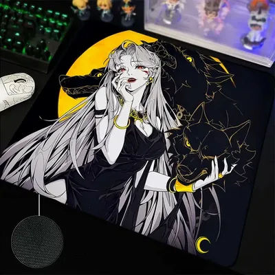 Tapis de Souris en Verre Style Dark Comic Sora, Tapis de Jeu Personnalisé à Motif, Tapis de Bureau Gaming Lisse en Verre Trempé pour FPS, Esports et Bureau
