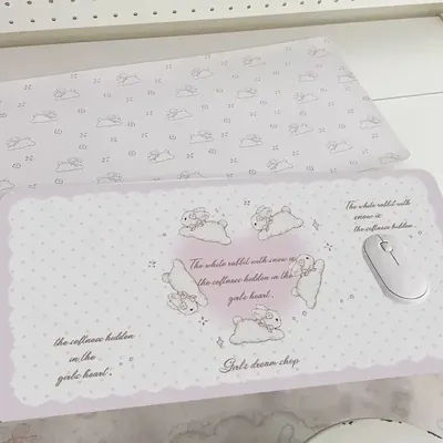 Tapis de bureau en cuir à pois de lapin, protection de souris, grand et petit tapis de souris, tapis de bureau pour jeux à domicile, tapis de bureau en cuir PU pour ordinateur portable