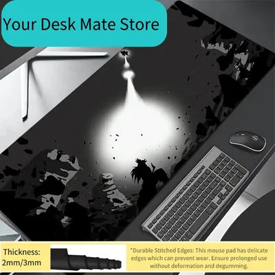 Tapis de souris en caoutchouc, tapis de bureau Dragon Balls, accessoires PC, tapis de clavier Goku, tapis de table Anime noir et blanc