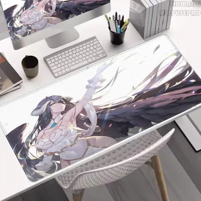 Tapis de souris XXL Anime Overlord Albedo, grand tapis de bureau pour clavier, dessin animé Kawaii Gilr, tapis de jeu pour ordinateur portable