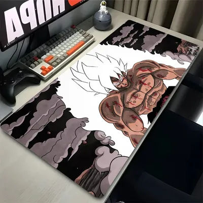 Tapis de souris en caoutchouc, tapis de bureau Dragon Balls, accessoires PC, tapis de clavier Goku, tapis de table Anime noir et blanc