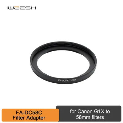 Anneau adaptateur de filtre d'objectif de caméra 58mm pour Canon PowerShot G1X FA-DC58C