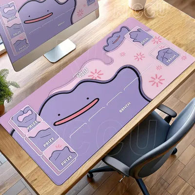 Tapis de souris 600x350mm Série Ditto Mignonne, Tapis de jeu de cartes à collectionner pour un joueur, Tapis de bureau étendu en caoutchouc Pokémon dessin animé, Tapis de jeu PC