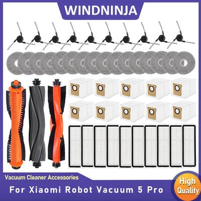 Fit For Xiaomi Robot Vacuum 5 Pro / OV21CN Main Side Brushes Mop Cloths Hepa Filter Dust Bags Cleaner Accessories Replacement
