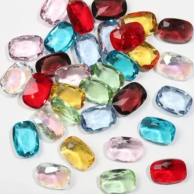 Rectangle Pillow Transparent Glass Crystal Glitter Rhinestones Strass Diamonds Nails Accessories DIY Decorations Jewelry Making