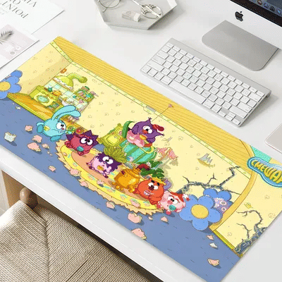 Tapis de Souris Amusant K-KikoRiki, Grand Tapis de Bureau Antidérapant à Bords Coudés, Épais, pour Étudiants et Gamers