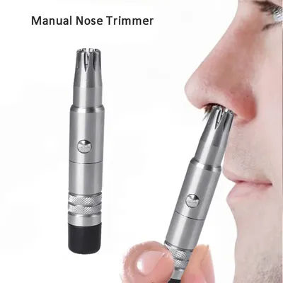 Rasoir rotatif 360 en acier inoxydable, manuel, pour le nez et les oreilles
