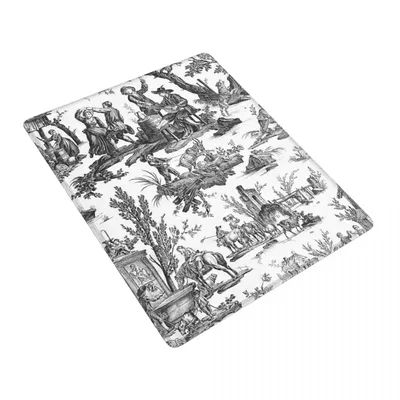 Tapis de souris vintage motif Toile de Jouy français, tapis de jeu pour PC portable, tapis de clavier, tapis de bureau pour ordinateur 7x9 po (22x18 cm)