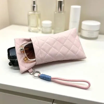Sac à lunettes de soleil en cuir PU, étui à lunettes de soleil portable imperméable, pochette anti-poussière et antichoc pour voyage