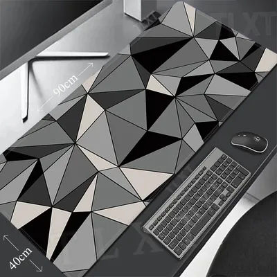 Tapis de souris géométrique noir blanc, tapis de table de jeu, tapis de bureau, tapis de clavier, tapis de souris média, sous-marin, grands polymères de souris, annonces, descriptif, 120x55