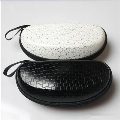 Boîte à lunettes portable pour hommes et femmes, étui de rangement rétro en cuir PU, sac à lunettes dur compact avec fermeture éclair, lunettes de soleil de voyage, mode