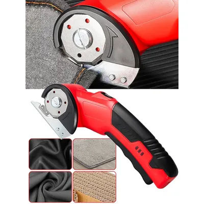 Rechargeable Cordless Electric Scissors Cardboard Cutter for Carpet Fabric Leather 5 Replacement Blades Fabric Cutting Machine