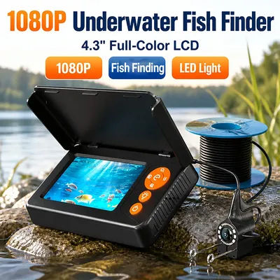 Caméra sous-marine, détecteur de poissons, moniteur, vision nocturne, sonar de profondeur, portable, pour la pêche sur glace, lac, mer, bateau, rechargeable
