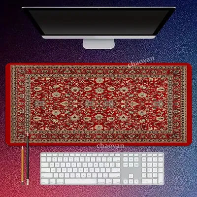 Tapis de souris en tapis persan rouge, grand tapis de bureau pour ordinateur, tapis de jeu XXL, caoutchouc antidérapant, tapis de souris pour clavier de jeu, longs tapis de bureau