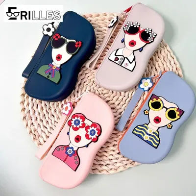 Étui à lunettes en Silicone Vintage, boîte de rangement de lunettes étanche pour lunettes de soleil et lunettes optiques, organisateur de voyage Portable