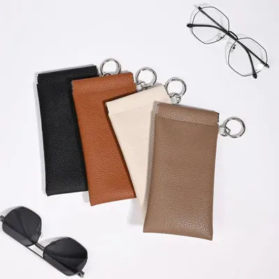 Avec lunettes tissu lunettes sac souple PU écouteur stockage lunettes pochette housse de protection étanche lunettes de soleil étui